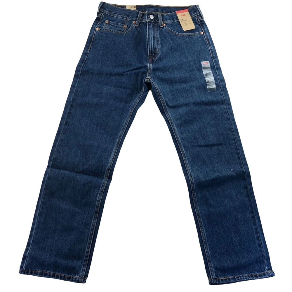 Levi’s 505 Regular Fit Straight Leg Jeans Dark Stonewash Mens 32x30 New